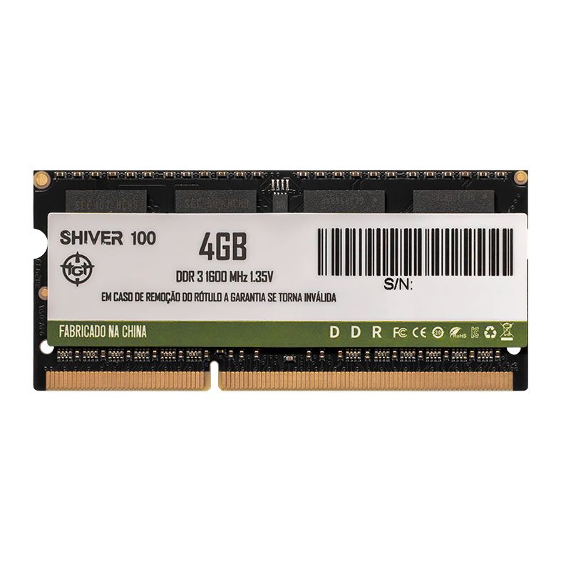 Memoria Para Notebook TGT Shiver 100, 4GB (1x4GB), DDR3, 1600MHz, C11, TGT-SVR100-4GBV2