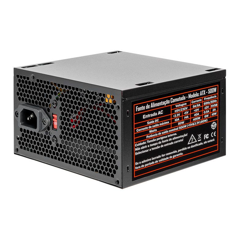 Fonte TGT Tomahawk T3, 500W, Preto, TGT-T2WK500-BK01