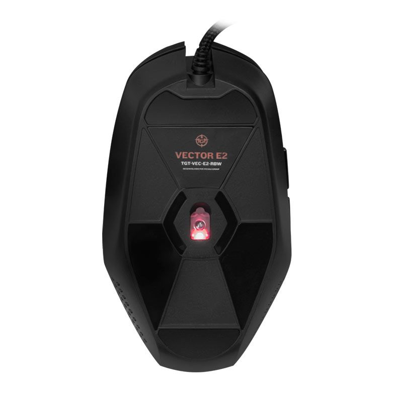 OPENBOX Mouse Gamer TGT Vector E2, Rainbow, 7200DPI, 6 Botoes, Preto, TGT-VEC-E2-RBW