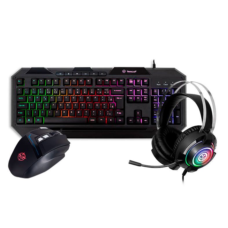 Kit Teclado, Mouse e Headset Gamer TGT Warfare III, TGT-WARIII-01
