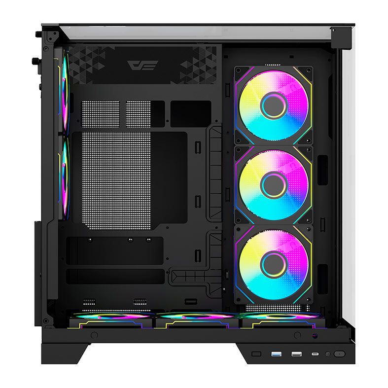 Gabinete Gamer Aigo Darkflash TH285 PLUS, ARGB, Mid-Tower, Lateral De Vidro, Com 8 Fans, Preto, TH285-PLUS-PC-CASE-BLACK