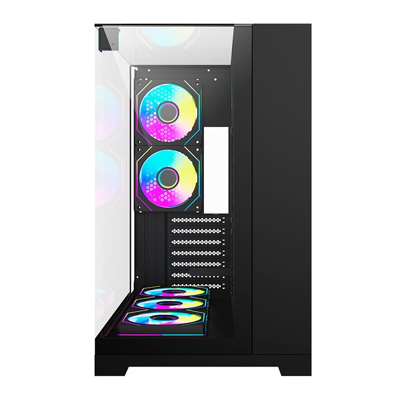 Gabinete Gamer Aigo Darkflash TH285 PLUS, ARGB, Mid-Tower, Lateral De Vidro, Com 8 Fans, Preto, TH285-PLUS-PC-CASE-BLACK