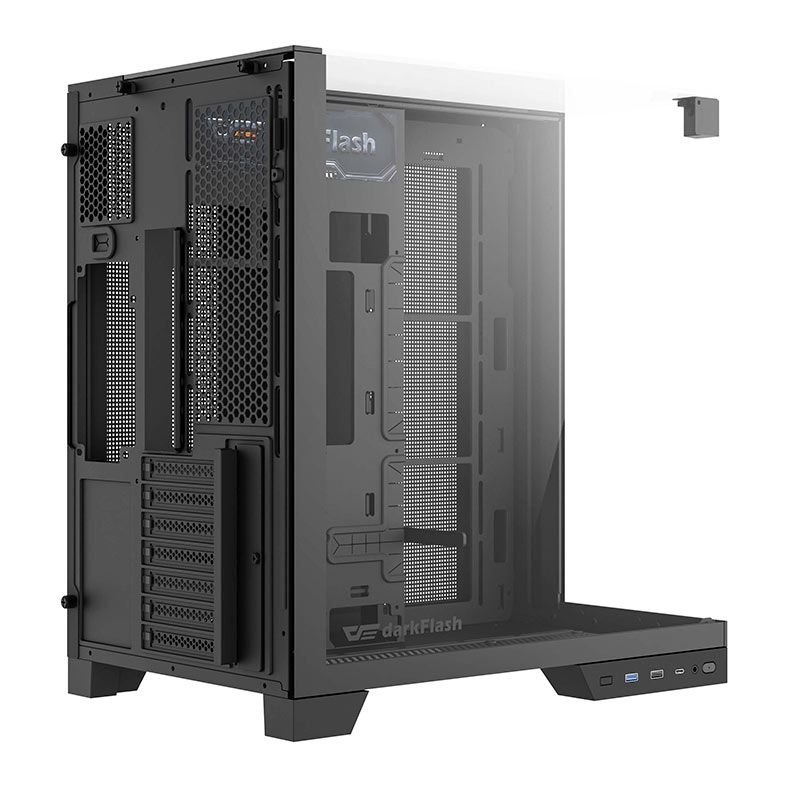 Gabinete Gamer Aigo Darkflash TH285 PLUS, ARGB, Mid-Tower, Lateral De Vidro, Com 8 Fans, Preto, TH285-PLUS-PC-CASE-BLACK