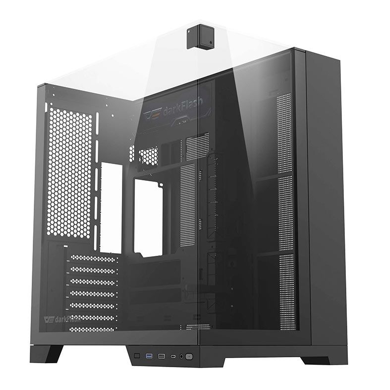 Gabinete Gamer Aigo Darkflash TH285 PLUS, ARGB, Mid-Tower, Lateral De Vidro, Com 8 Fans, Preto, TH285-PLUS-PC-CASE-BLACK