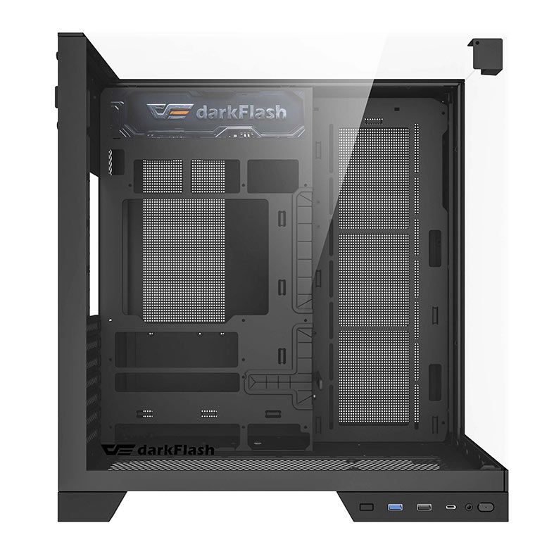 Gabinete Gamer Aigo Darkflash TH285 PLUS, ARGB, Mid-Tower, Lateral De Vidro, Com 8 Fans, Preto, TH285-PLUS-PC-CASE-BLACK