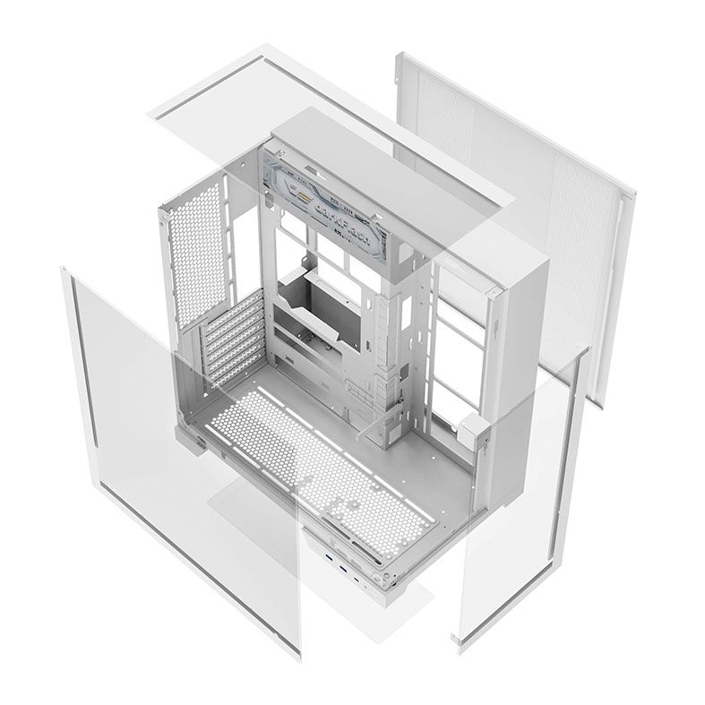 Gabinete Gamer Aigo Darkflash TH285 PLUS, ARGB, Mid-Tower, Lateral De Vidro, Com 8 Fans, Branco, TH285-PLUS-PC-CASE-WHITE