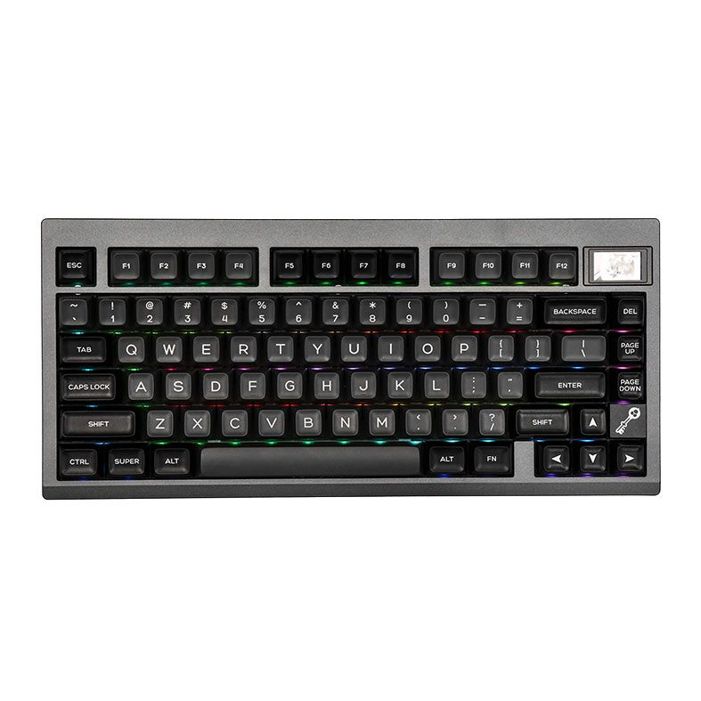 Teclado Mecanico Epomaker TH80 Pro V2, ARGB, VIA, Switch Budgerigar, Black, TH80PROV2-BK-BD