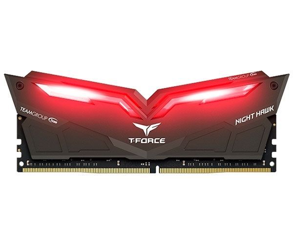 Memoria Team Group T-Force Night Hawk 16GB (2x8) 3000MHz DDR4 LED Vermelho, THRD416G3000HC16CDC01
