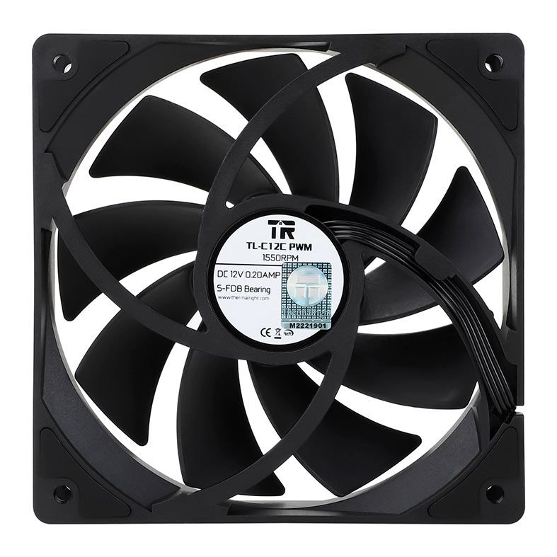 Ventoinha Thermalright TL-C12C, 120mm, Preto, TL-C12C-BK