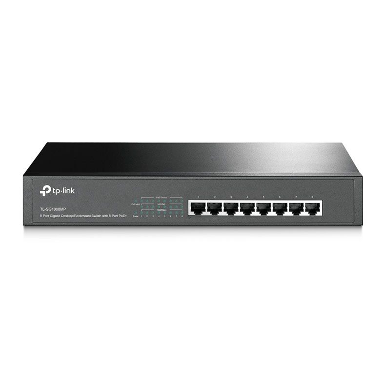 Switch TP-Link Desktop/Rack 8 Portas PoE, 10/100/1000Mbps, TL-SG1008MP