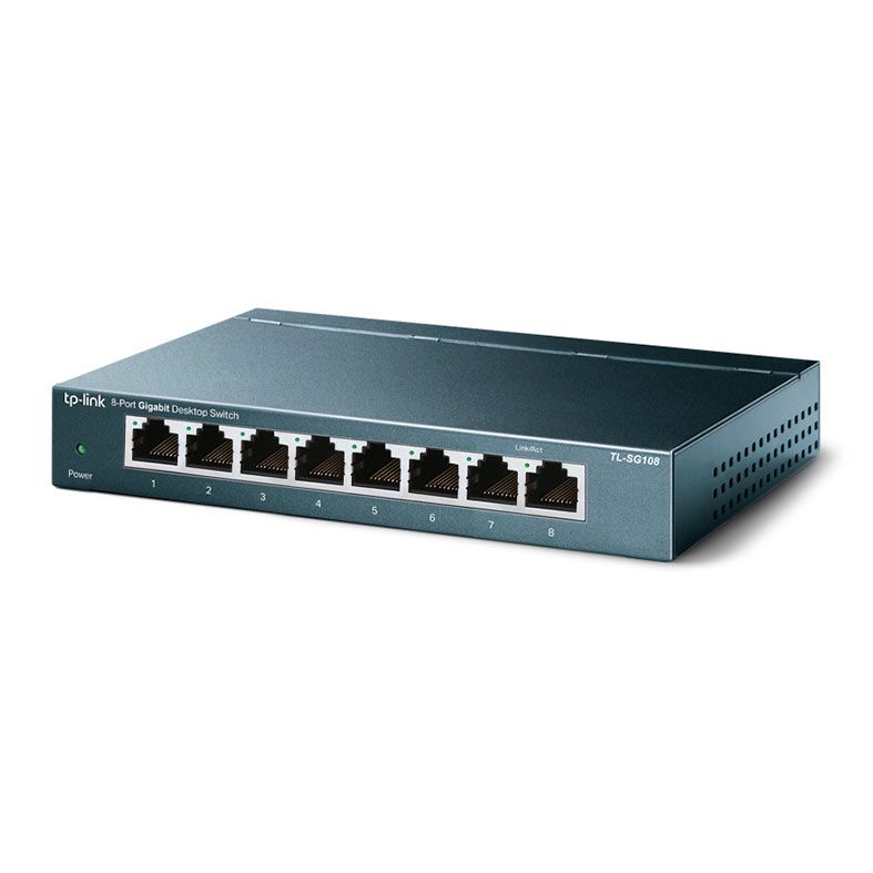 Switch TP-Link de mesa 8 portas de 10/100/1000Mbps, TL-SG108 - BOX