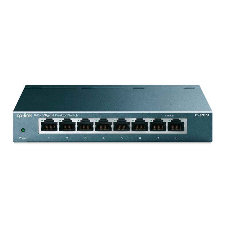 Switch TP-Link de mesa 8 portas de 10/100/1000Mbps, TL-SG108 - BOX