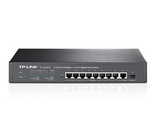 Switch TP-Link Smart 8 Portas 10/100Mbps + 2 Portas, TL-SL2210
