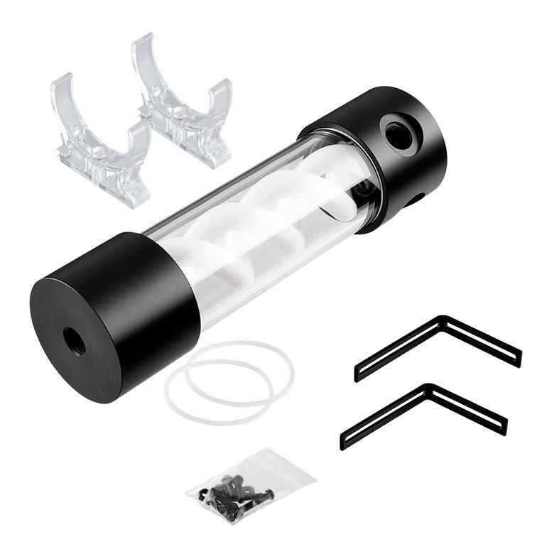 Reservatorio Barrow 205mm Espiral Branco Cover Preto, TLYK205 BRANCO/PRETO