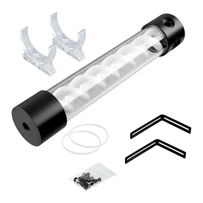 Reservatorio Barrow 305mm Espiral Branco Cover Preto, TLYK305 BRANCO/PRETO