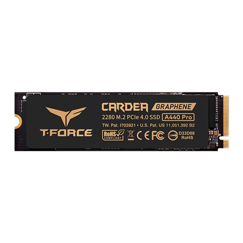 SSD Team Group T-Force Cardea A440 Pro, 1TB, M.2 2280, PCIe NVMe, Leitura 7200 MB/s, Gravacao 6000 MB/s, TM8FPR001T0C129
