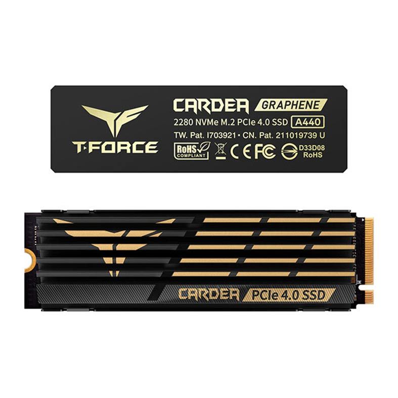 SSD Team Group T-Force Cardea A440 1TB M.2 PCIe NVMe Gen4x4, Leitura 7000 MB/s, Gravacao 5500 MB/s, TM8FPZ001T0C327