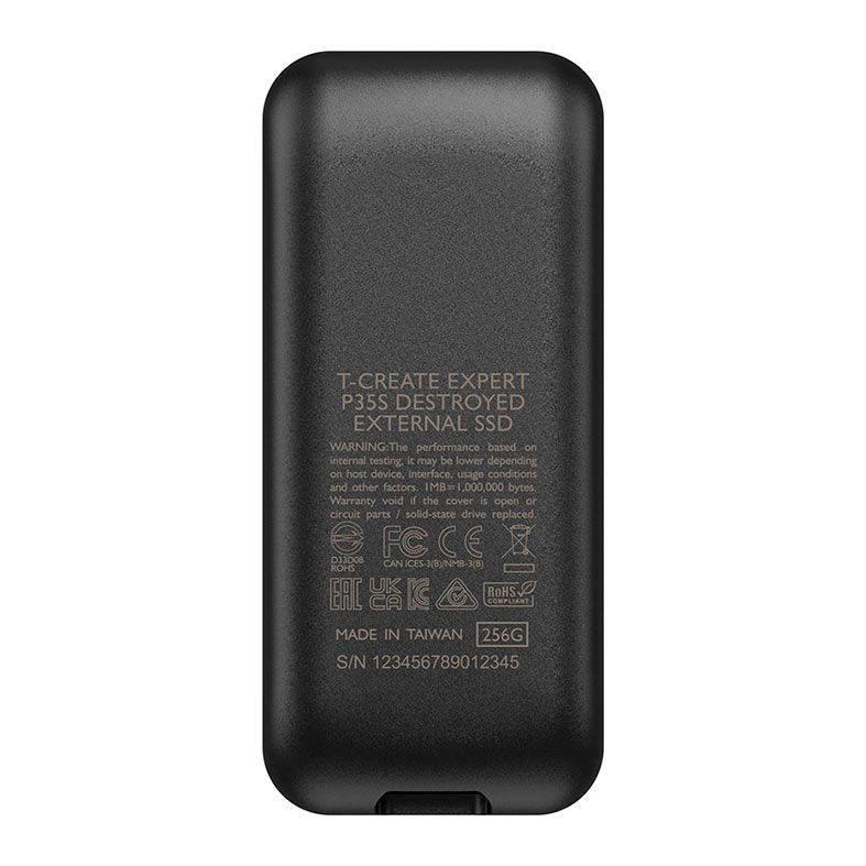 PRE VENDA - SSD Externo Team Group Expert P35S, 256GB, USB 3.2/Type-C, Preto, TPSED1256G0C136