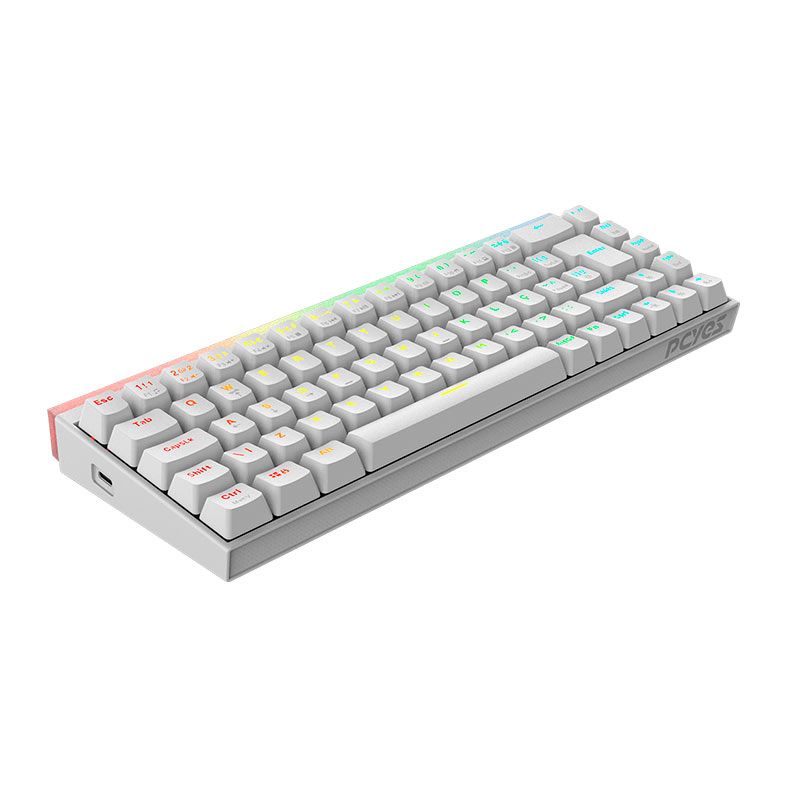 Teclado Mecanico PCYES Shiyan, 60%, RGB, ABNT2, Switch Red, Branco, TPSHWGRD