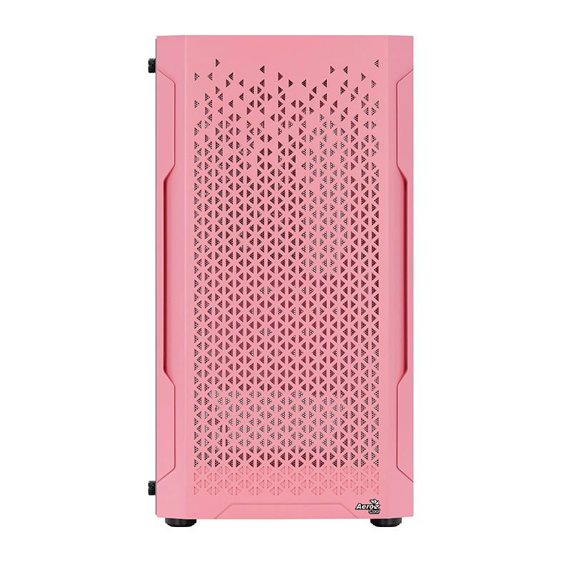 Gabinete Gamer Aerocool Trinity Mini V1, Mini-Tower, Lateral de vidro, Com 1 Fan, Rosa, TRINITY-MINI-V1