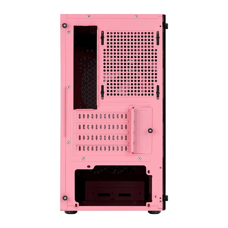 Gabinete Gamer Aerocool Trinity Mini V1, Mini-Tower, Lateral de vidro, Com 1 Fan, Rosa, TRINITY-MINI-V1