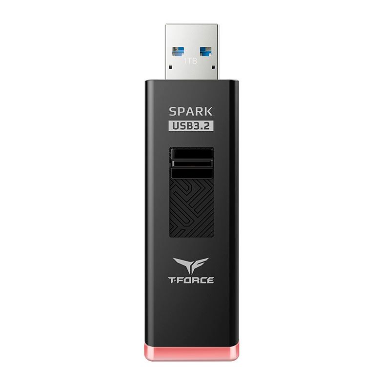Pen Drive Team Group T-Force Spark Led, 1TB, Leitura 1000MB/s, Gravacao 800MB/s, USB 3.2, Preto, TSPARKLED31TBB01