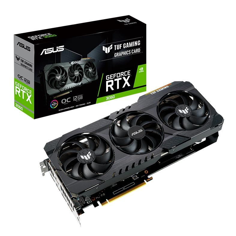 Placa de Video Asus GeForce RTX 3060 12GB GDDR6 TUF Gaming OC 192-bit, TUF-RTX3060-O12G-GAMING