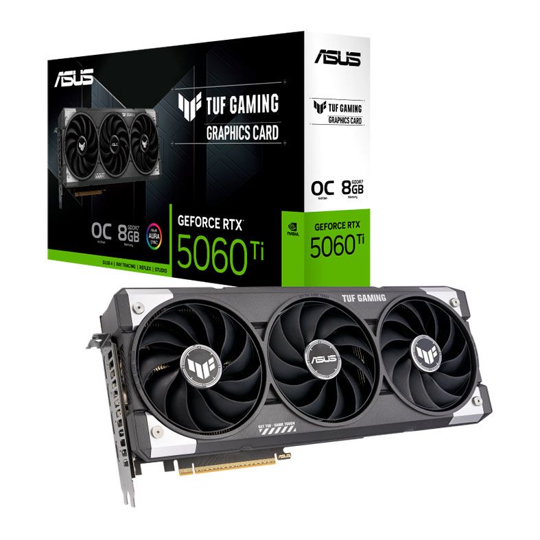 Placa de Video Asus GeForce RTX 5060 Ti TUF Gaming OC, 8GB, GDDR7, 128-bit, TUF-RTX5060TI-O8G-GAMING