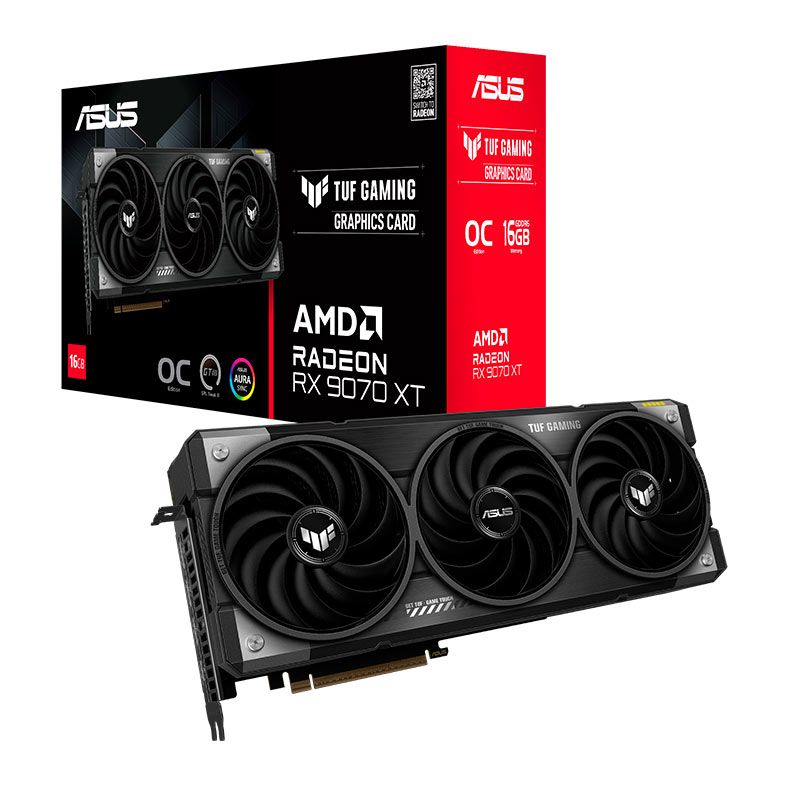 Placa de Video Asus Radeon RX 9070 XT TUF Gaming OC, 16GB, GDDR6, 256-bit, TUF-RX9070XT-O16G-GAMING
