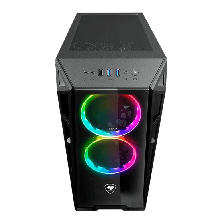 Gabinete Cougar Turret Lateral Vidro Temp RGB, TURRET-RGB