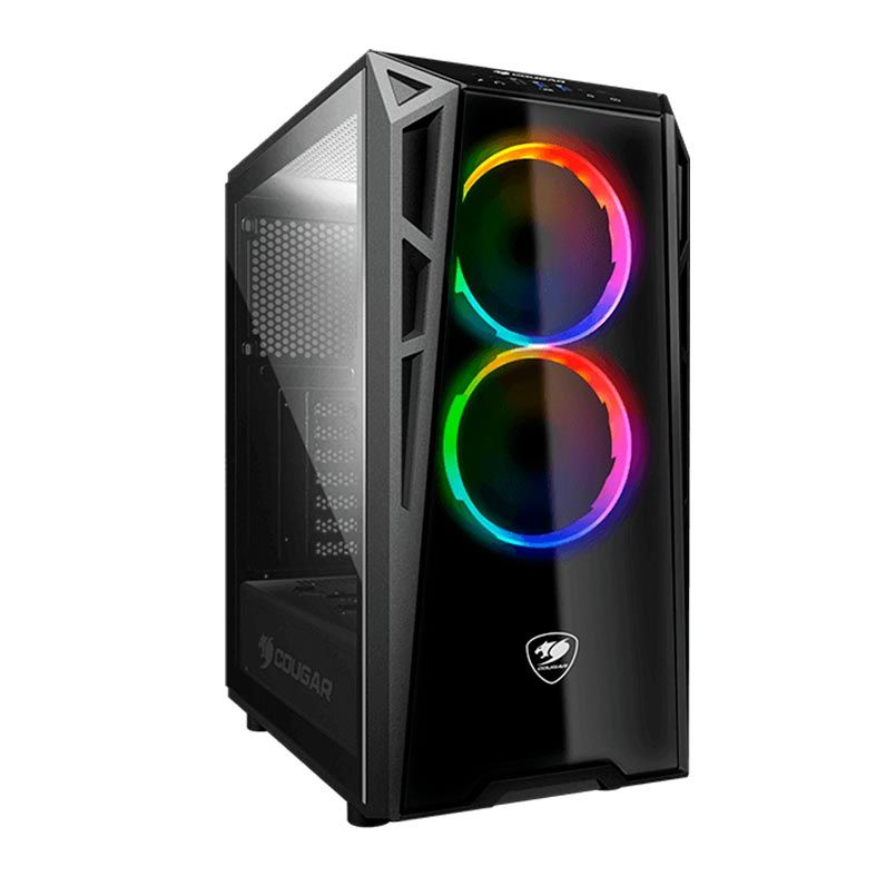 Gabinete Cougar Turret Lateral Vidro Temp RGB, TURRET-RGB