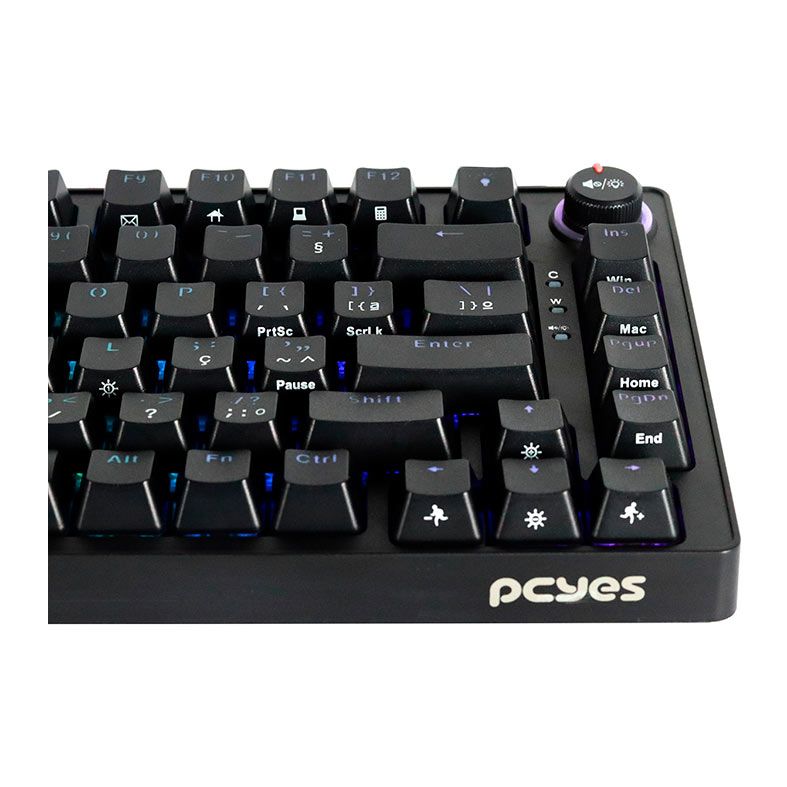 Teclado Mecanico Pcyes Rasec, RGB, ABNT2, Switch Marrom, Preto, TWGBRRGB