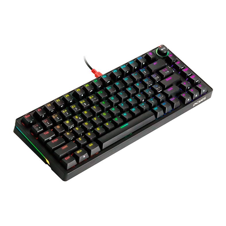 Teclado Mecanico Pcyes Rasec, RGB, ABNT2, Switch Marrom, Preto, TWGBRRGB