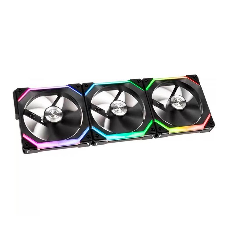 Kit Ventoinhas Lian Li Uni Fan SLI120 RGB Preto 3x120mm, UF-SL120-3B