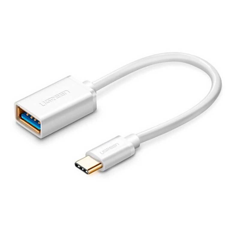 Adaptador Ugreen USB 3.0 Femea para USB-C Macho, Branco, UG-30702