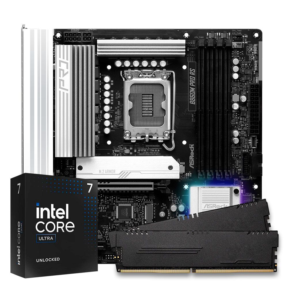 CPU Intel Core Ultra 7 265K + B860 DS3H Pichau Kit Upgrade, Intel Core Ultra 7 265K, B860M DDR5, 16GB | Pichau