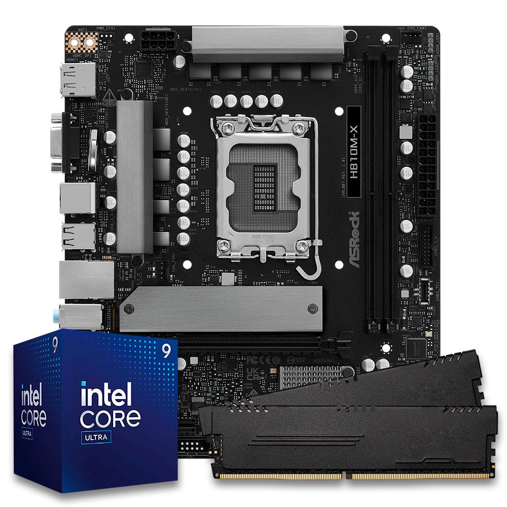 Pichau Kit Upgrade, Intel Core Ultra 9 285, H810M-X DDR5, 16GB