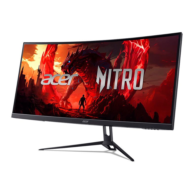 Monitor Gamer Acer Nitro ED250Q, 24.5 Pol, VA, Curvo, FHD, 1ms, 240Hz, FreeSync Premium, HDMI/DP, UM.KE0AA.X02