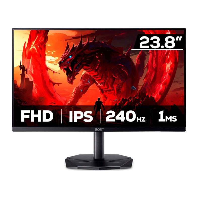 Monitor Gamer Acer Nitro KG240Y, 23.8 Pol, IPS, FHD, 1ms, 240Hz, HDMI/DP, UM.QX0AA.307