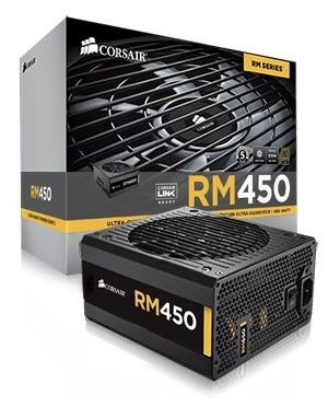 Fonte Corsair RM450 450W modular, Certificado 80 Plus Gold, PFC Ativo, CP-9020066-WW - BOX