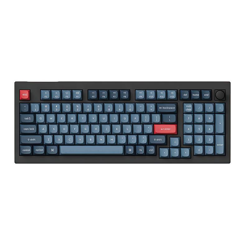 Teclado Mecanico Keychron V5 Max Knob Version, RGB, Wireless, Switch Marrom, Preto e Azul, V5M-D3
