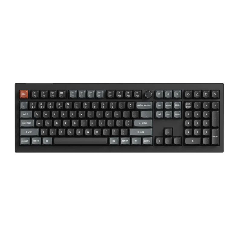 Teclado Mecanico Keychron V6 Ultra 8K, RGB, Wireless, Switch Silk POM Brown, Preto, V6U-D3