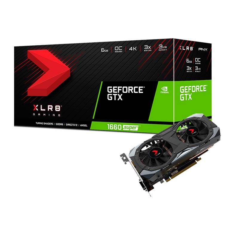 Placa de Video PNY GeForce GTX 1660 Super 6GB OC XLR8 192-bit, VCG16606SDFMPB