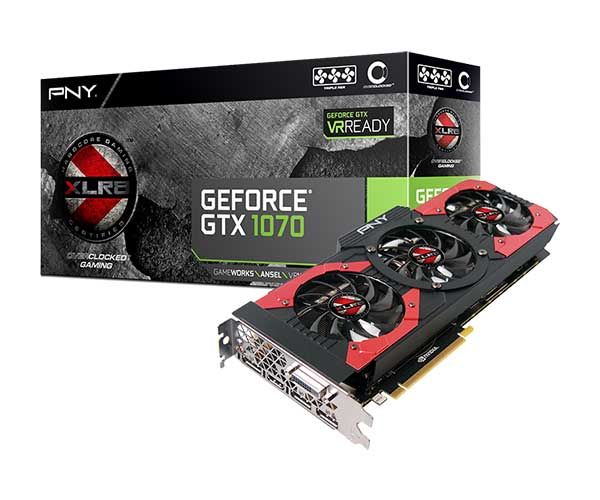 Placa de Video PNY GeForce GTX 1070 8GB GDDR5 OC XLR8 256-bit, VCGGTX10708XGPB-OC