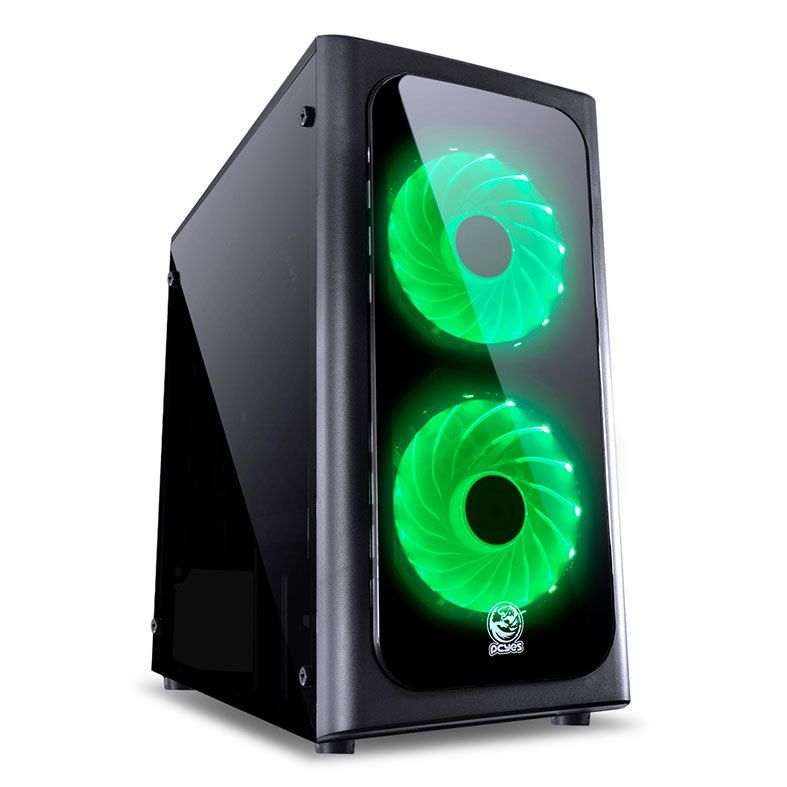 Gabinete PcYes! Venus Preto 2x Fan Verde VENPTVD2FCA, 29365