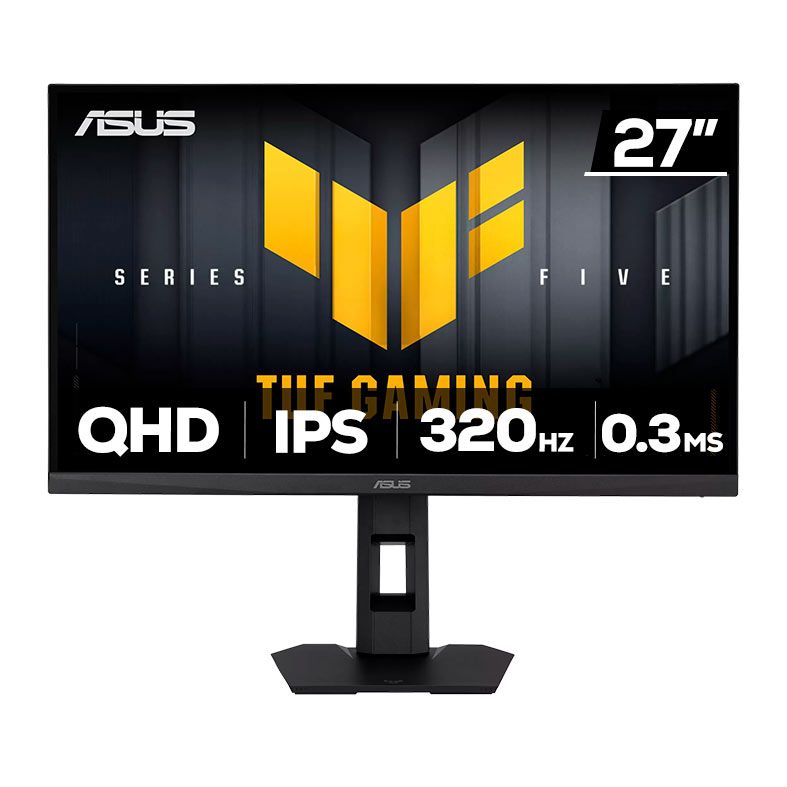 OPENBOX - Monitor Gamer Asus TUF Gaming, 27 Pol, Fast IPS, QHD, 0.3ms, 320Hz, G-Sync/FreeSync Premium, HDR 400, Altura Ajustavel, HDMI/DP, VG27AQML5F