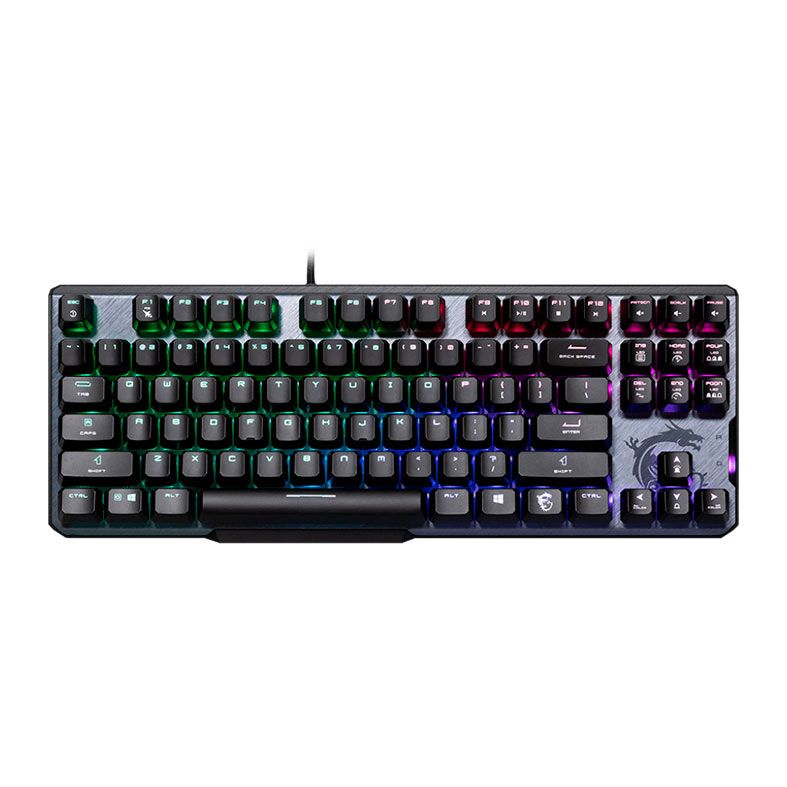 Teclado Mecanico MSI Vigor GK50 Elite TKL, RGB, Switch Azul, Preto, VIGOR-GK50-ELITE-TKL-LL-US