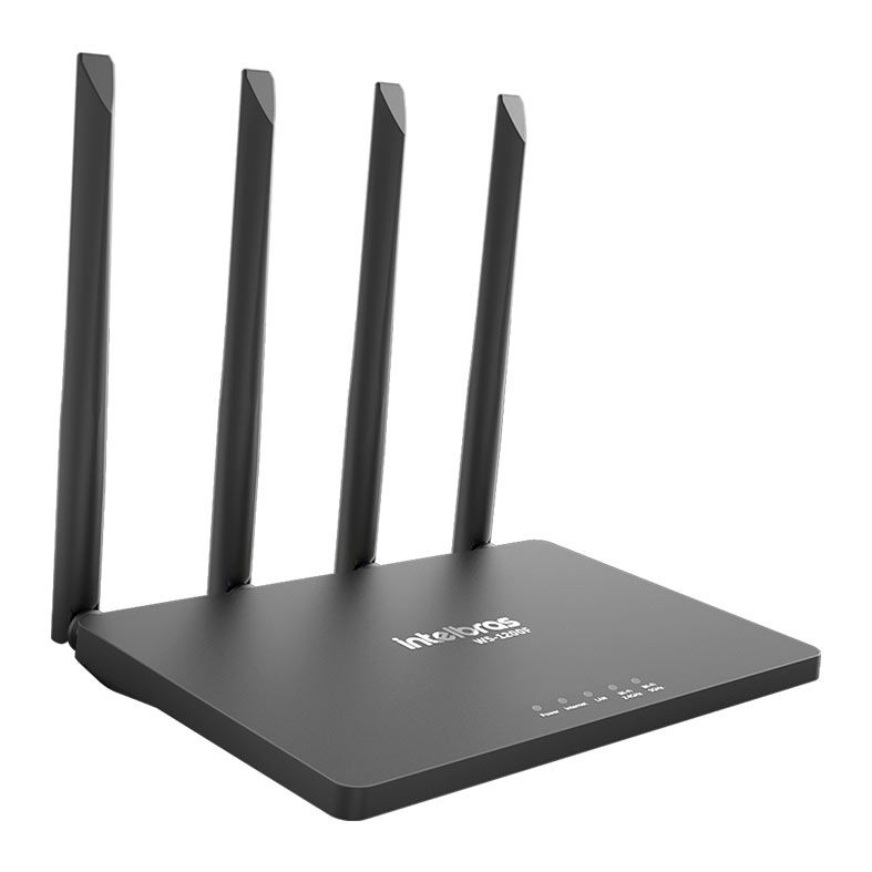 Roteador Wi-Fi 5 Intelbras Wi-Force W5-1200F, Dual Band, 300Mpbs e 867Mbps, 4 Antenas, Preto, W5-1200F