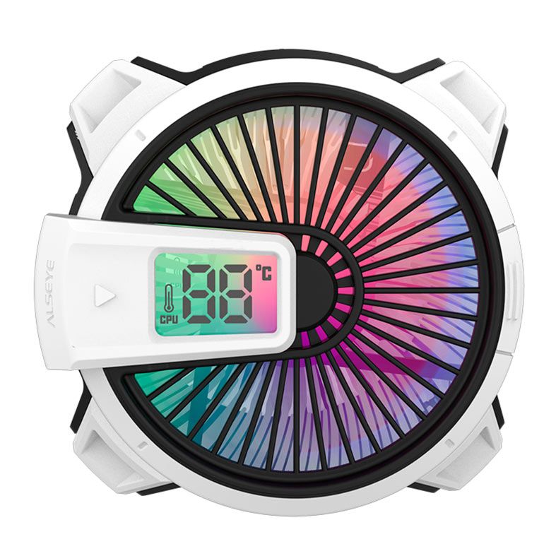 Cooler Para Processador Alseye W90, ARGB, 90mm, Branco, W90-ALSEYE