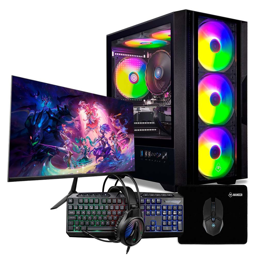 PC Gamer Completo Pichau Helheim III, Intel i5-12400F, GeForce RTX 5050 8GB, 16GB DDR4, SSD M.2 480GB + Monitor + Kit Periféricos